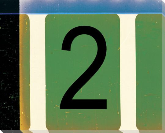 TV Countdown Number 2 Wrapped Canvas Giclee Print Wall Art