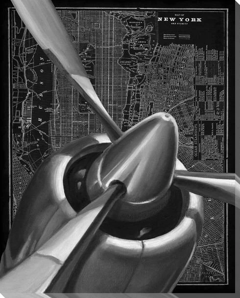 Vintage Plane I Wrapped Canvas Giclee Print Wall Art
