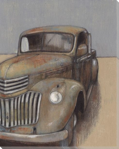 Vintage Truck II Wrapped Canvas Giclee Print Wall Art
