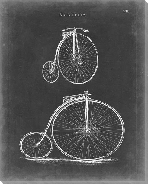 Vintage Bicycle II Wrapped Canvas Giclee Print Wall Art