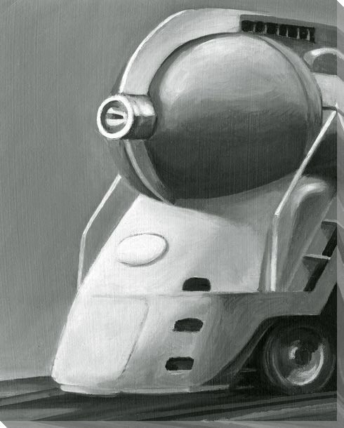 Vintage Locomotive I Wrapped Canvas Giclee Print Wall Art