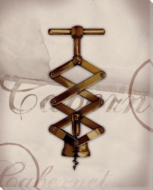 Cabernet Corkscrew Wrapped Canvas Giclee Print Wall Art