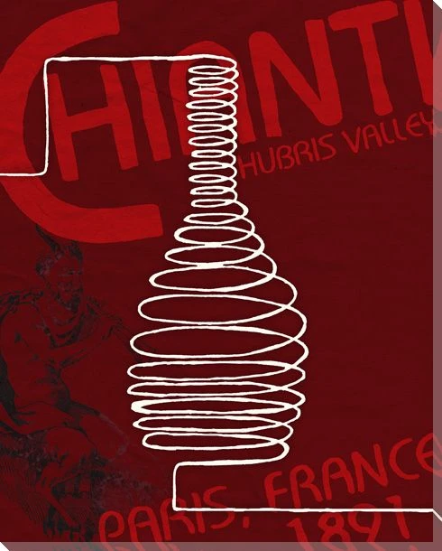 Chianti Wine Bottle Wrapped Canvas Giclee Print Wall Art