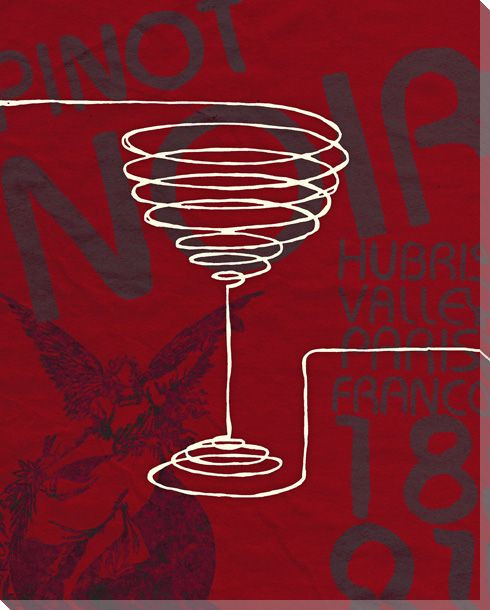 Pinot Noir Wine Glass Wrapped Canvas Giclee Print Wall Art