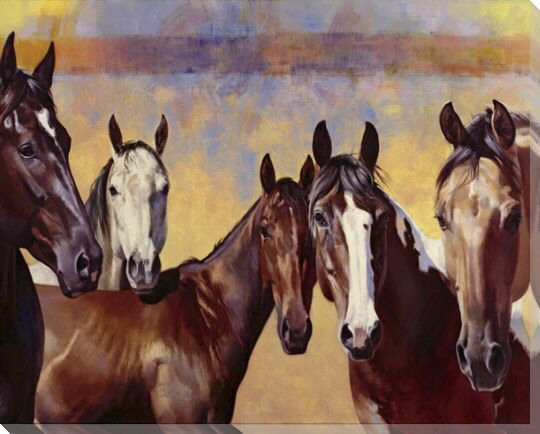 The Boys Horses Wrapped Canvas Giclee Print Wall Art