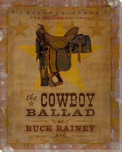 Cowboy Ballad Wrapped Canvas Giclee Print Wall Art