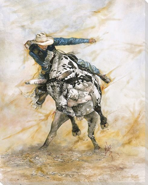 Slow Dancing in a Burning Room Bull Rider Wrapped Canvas Print