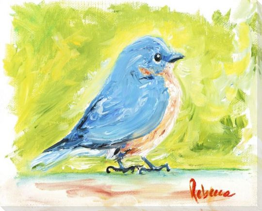 Bluebird Wrapped Canvas Giclee Art Print Wall Art