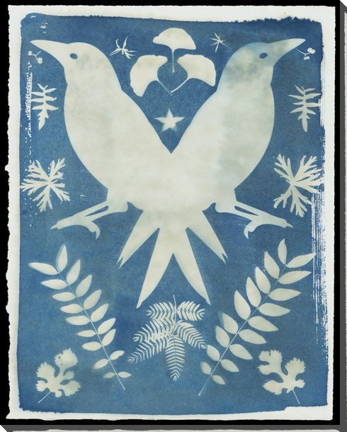 Composition Two Birds Wrapped Canvas Giclee Print Wall Art