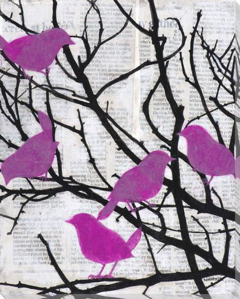 Vivid Visitors Birds II Wrapped Canvas Giclee Print Wall Art
