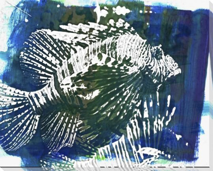 Blue Lion Fish 2 Wrapped Canvas Giclee Print Wall Art