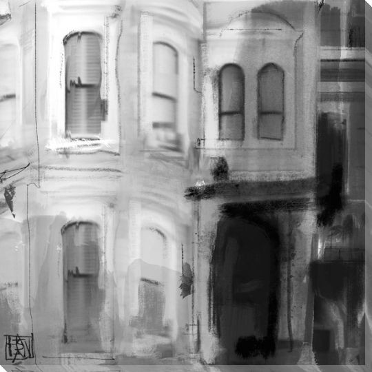 Urban View 2 Wrapped Canvas Giclee Print Wall Art