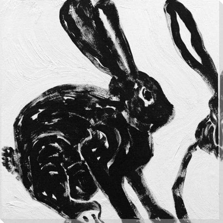 Rabbit Charcoal 2 Wrapped Canvas Giclee Print Wall Art