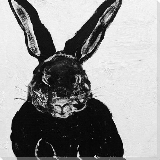 Rabbit Charcoal 5 Wrapped Canvas Giclee Print Wall Art
