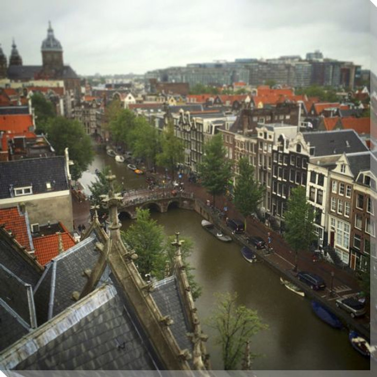 View From Oude Kerk Wrapped Canvas Giclee Print Wall Art