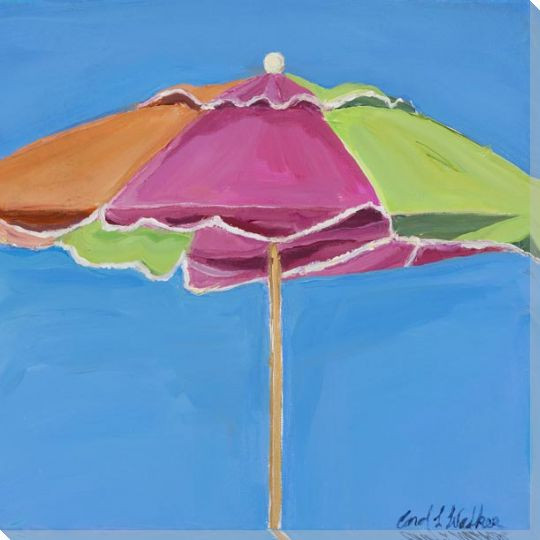 Sherbet Umbrella Wrapped Canvas Giclee Art Print Wall Art