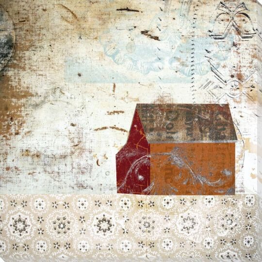 Patterned Barn 2 Wrapped Canvas Giclee Print Wall Art