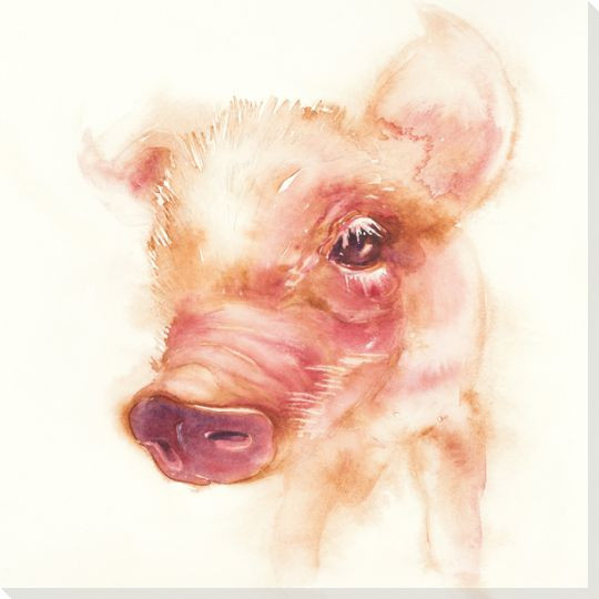 Piglet Wrapped Canvas Giclee Print Wall Art