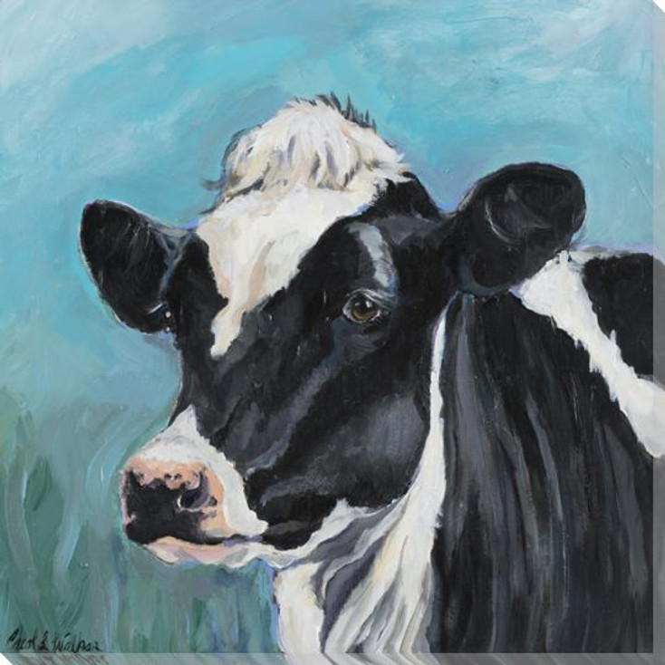 Annabelle Black & White Cow Wrapped Canvas Giclee Print Wall Art