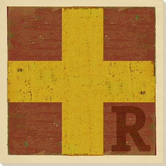 Intl. Maritime Signal Flag R Wrapped Canvas Giclee Print Wall Art