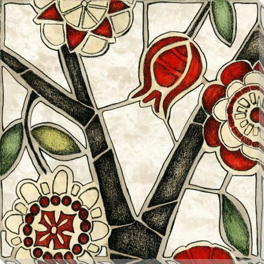 Floral Mosaic I Wrapped Canvas Giclee Print Wall Art