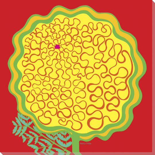 Flower Marigold Wrapped Canvas Giclee Print Wall Art