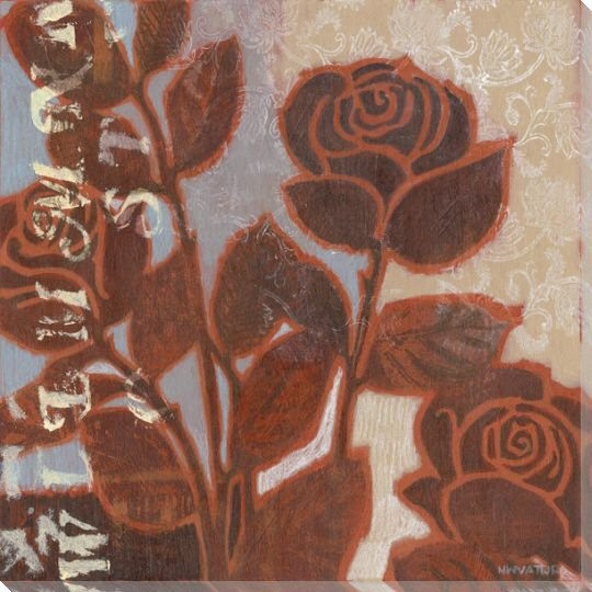 Graphic Floral I Wrapped Canvas Giclee Print Wall Art