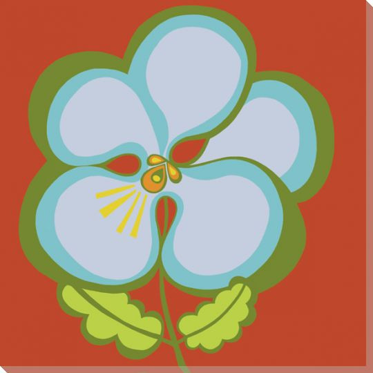 Flower Blue Pansy Wrapped Canvas Giclee Print Wall Art