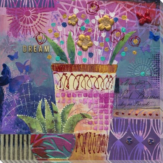 Dream Flowers Wrapped Canvas Giclee Art Print Wall Art