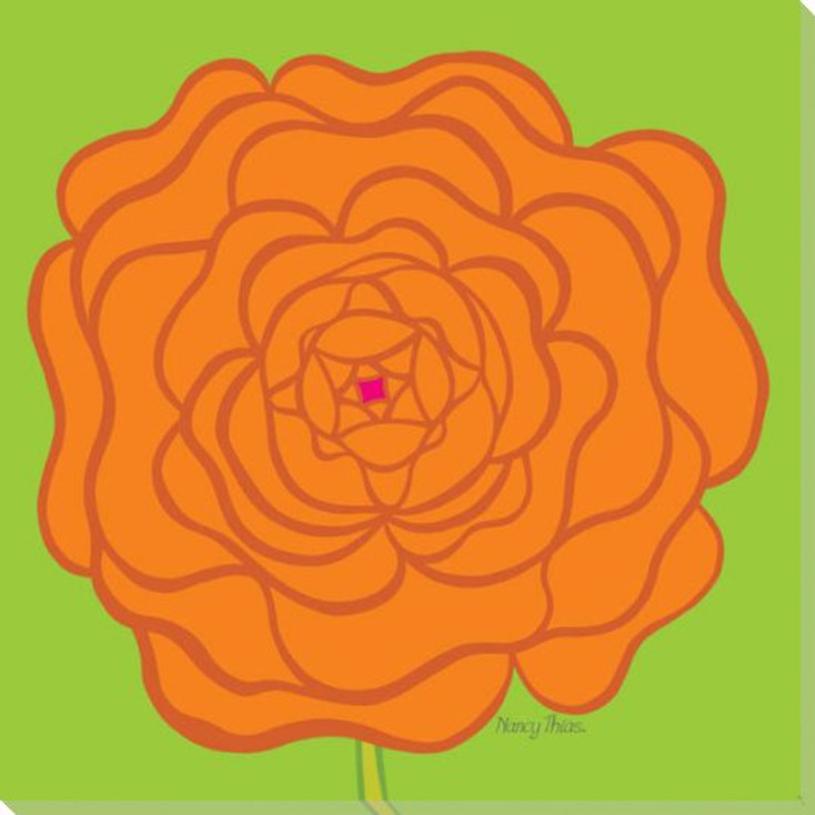 Flower Orange Rose Wrapped Canvas Giclee Print Wall Art