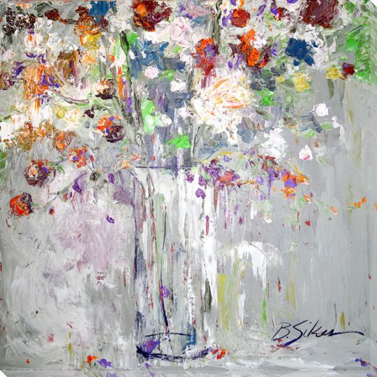 For the Event Flowers Wrapped Canvas Giclee Print Wall Art