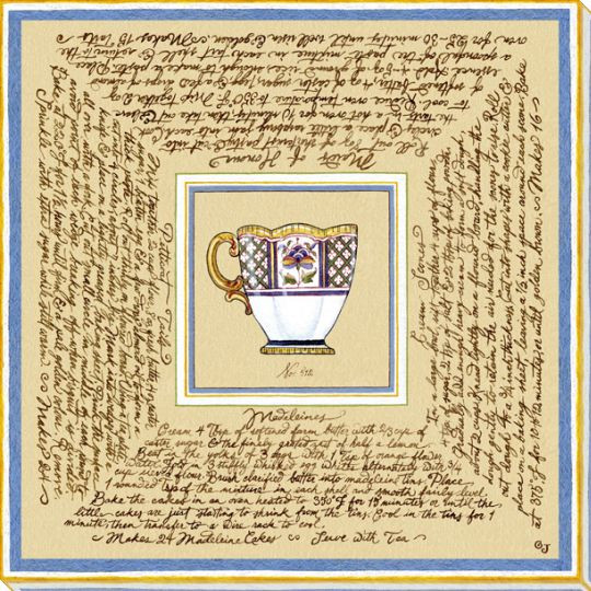 Tea and Recipes 2 Wrapped Canvas Giclee Print Wall Art