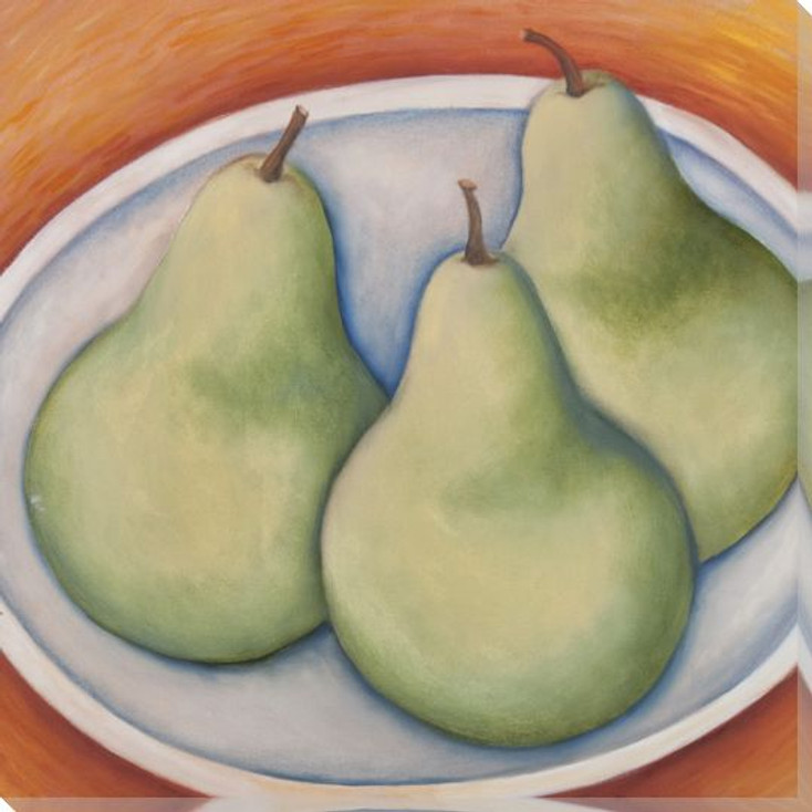 Trio of Pears Wrapped Canvas Giclee Print Wall Art