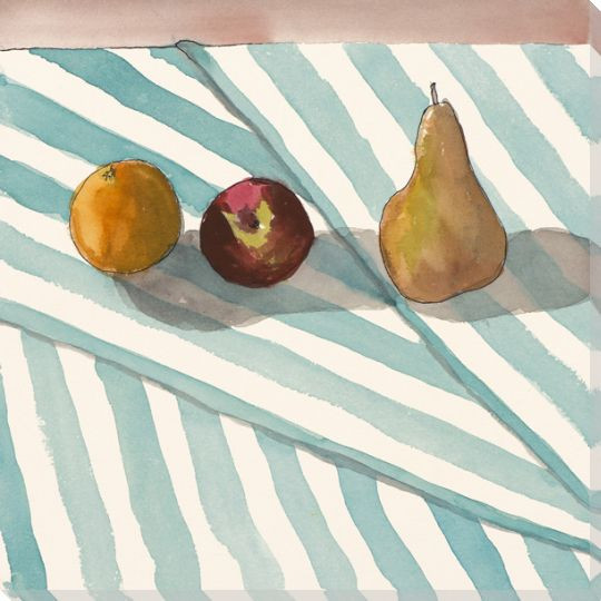 Fruit Trio Orange Pear Apple Wrapped Canvas Giclee Print Wall Art