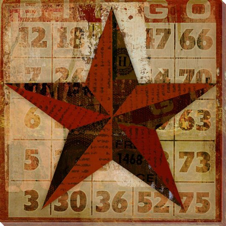 Bingo Card Game Star Wrapped Canvas Giclee Print Wall Art