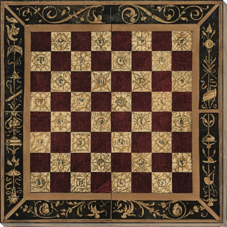 Antique Chess Gameboard Wrapped Canvas Giclee Print Wall Art