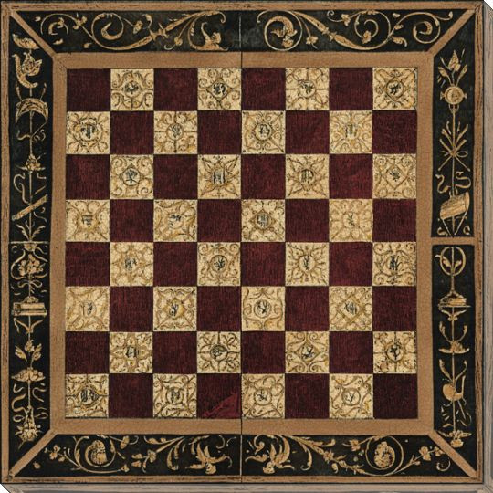 Antique Chess Gameboard Wrapped Canvas Giclee Print Wall Art