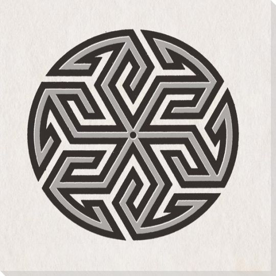 Patterned Icon B Wrapped Canvas Giclee Art Print Wall Art