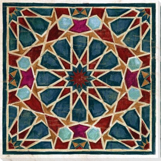 Geometric Tile 1 Wrapped Canvas Giclee Art Print Wall Art
