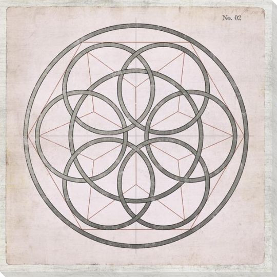 Geometric Pink No 2 Wrapped Canvas Giclee Art Print Wall Art