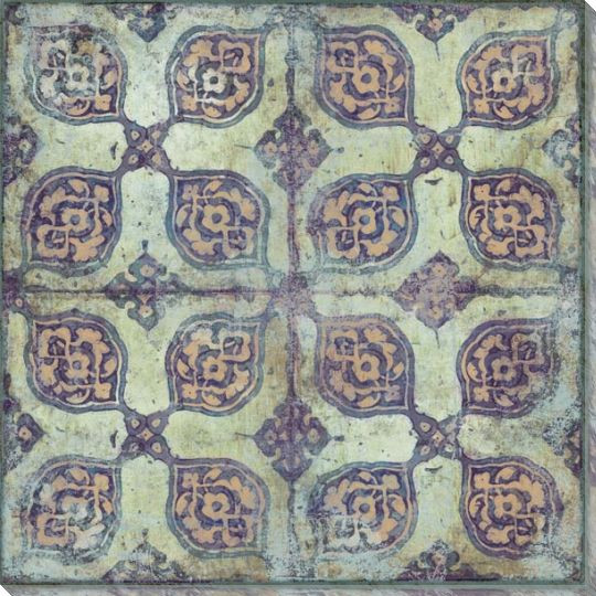 Patterned Tile Block 1 Wrapped Canvas Giclee Art Print Wall Art
