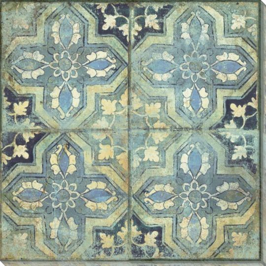 Patterned Tile Block 2 Wrapped Canvas Giclee Art Print Wall Art