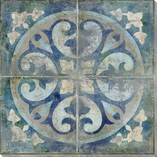 Patterned Tile Block 4 Wrapped Canvas Giclee Art Print Wall Art