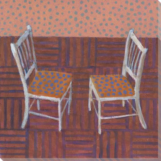 Twin Sisters Two Chairs Wrapped Canvas Giclee Print Wall Art