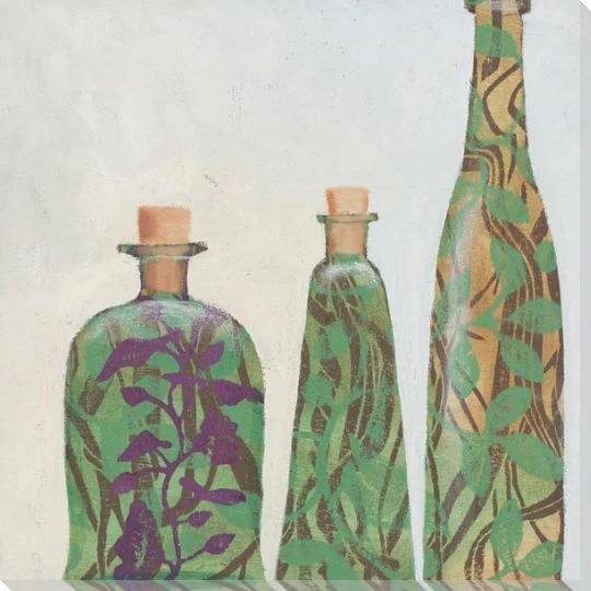 Bottled Wood Vases Wrapped Canvas Giclee Print Wall Art