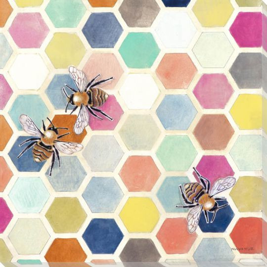 New Digs II Bees Wrapped Canvas Giclee Print Wall Art