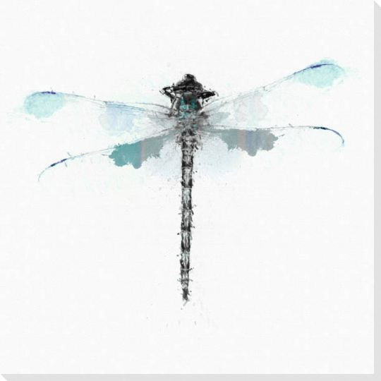 Inked Dragonfly 3 Wrapped Canvas Giclee Print Wall Art