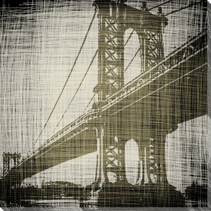 Bridges of New York II Wrapped Canvas Giclee Print Wall Art