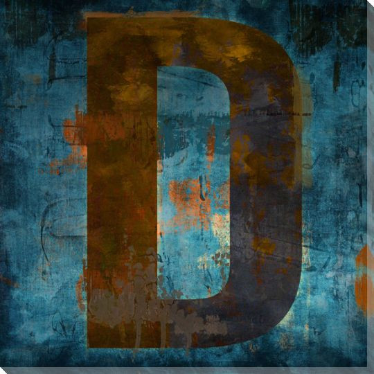 Letter Key D Wrapped Canvas Giclee Print Wall Art