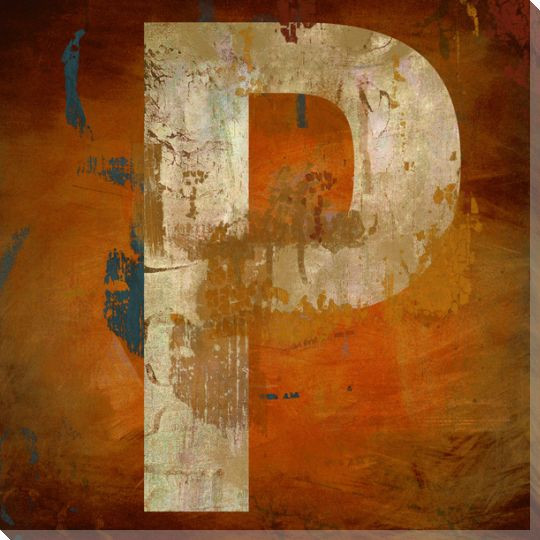 Letter Key P Wrapped Canvas Giclee Print Wall Art